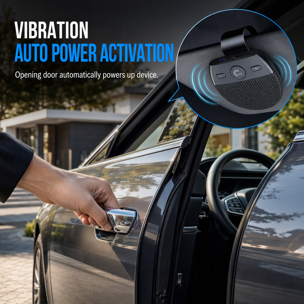 🚗 Bluetooth Car Visor Speakerphone – Hands-Free Calls & 500-Hour Standby 🔋