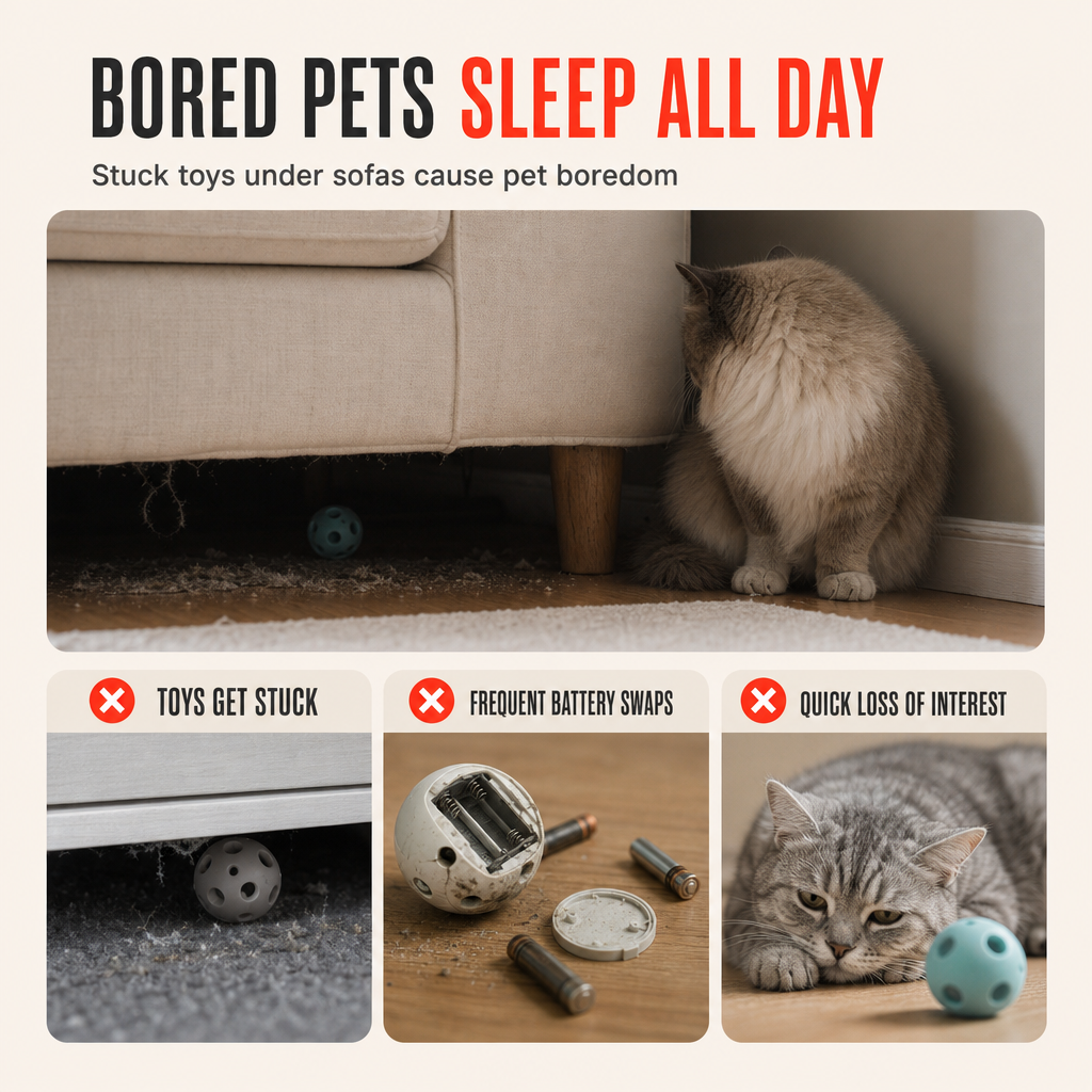Smart Automatic Rolling Cat Toy Ball with Rope