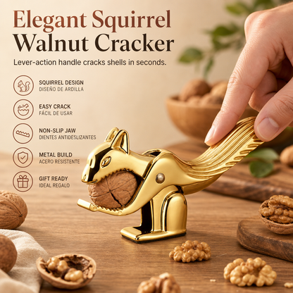 Zinc Alloy Squirrel Shaped Nutcracker Multifunctional Walnut and Nut Cracker Tool
