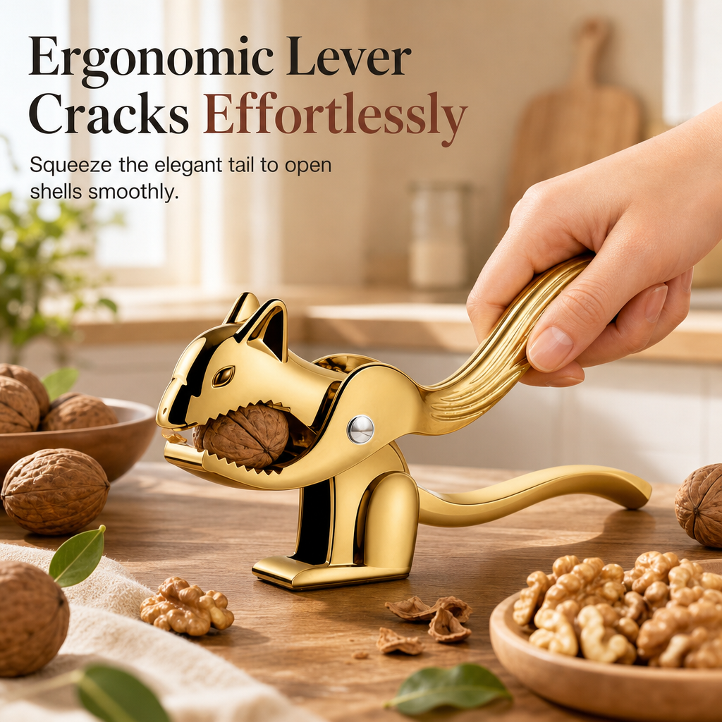 Zinc Alloy Squirrel Shaped Nutcracker Multifunctional Walnut and Nut Cracker Tool
