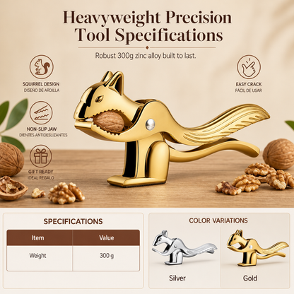 Zinc Alloy Squirrel Shaped Nutcracker Multifunctional Walnut and Nut Cracker Tool