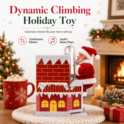 🎅 Animated Climbing Santa Toy – Musical Dancing Christmas Decoration for Kids & Family Fun 🎄