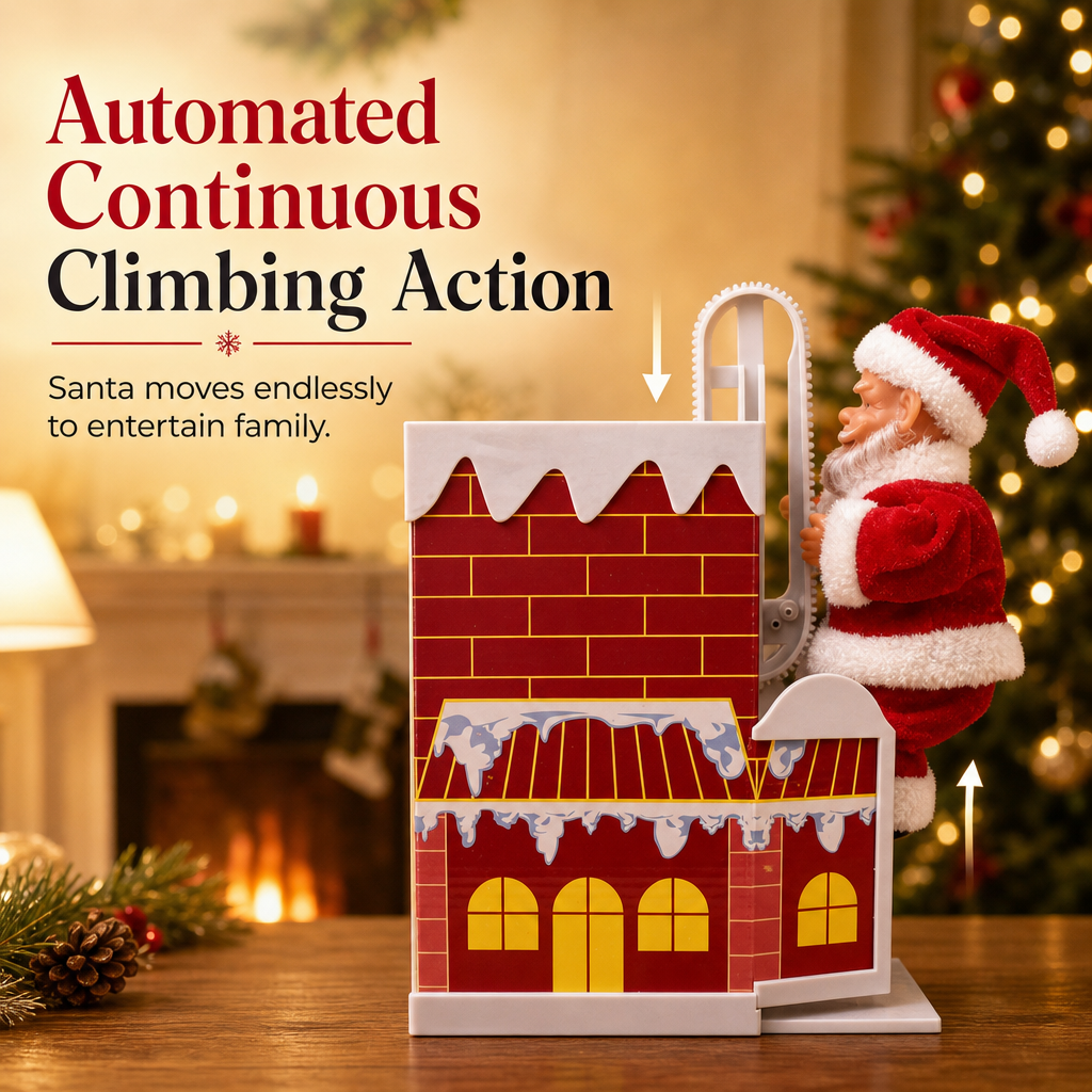 🎅 Animated Climbing Santa Toy – Musical Dancing Christmas Decoration for Kids & Family Fun 🎄