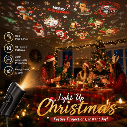 Plug-and-Play HD Star Projector – Available in Starry, Spooky Halloween & Christmas Themed Versions